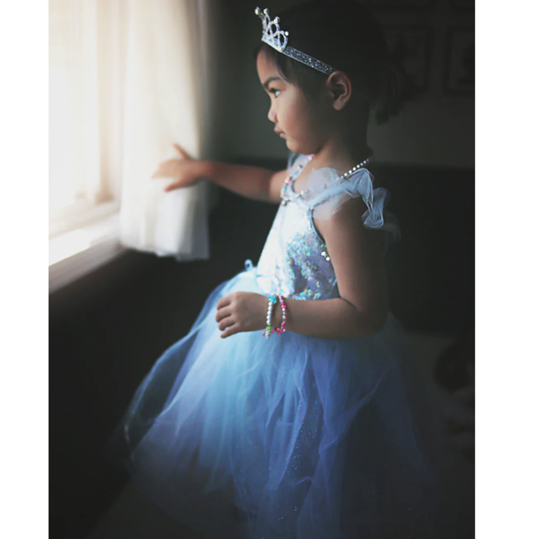 Blue Sequins Fairy Princess Dress - Image 3
