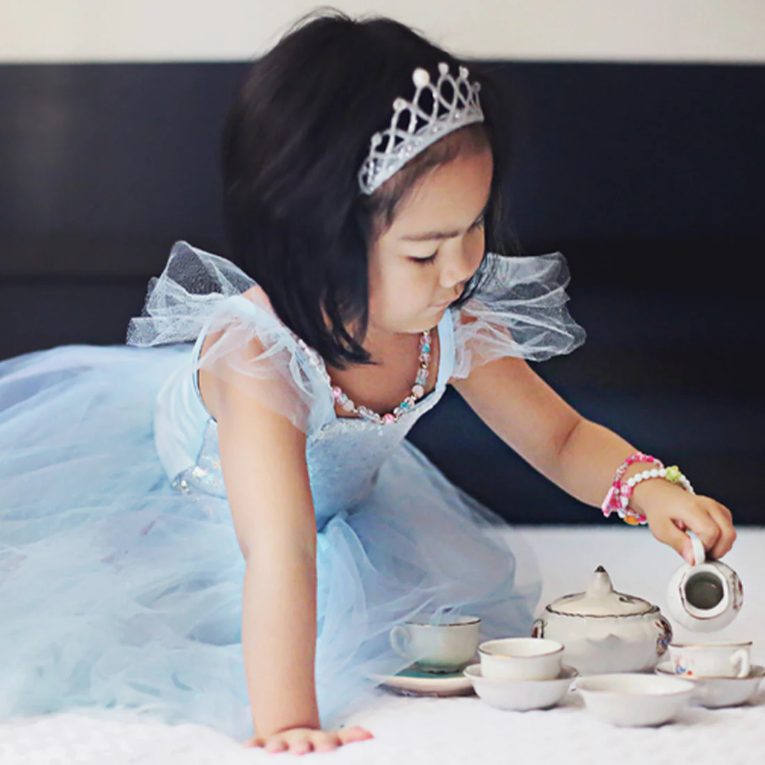 Blue Sequins Fairy Princess Dress - Image 5