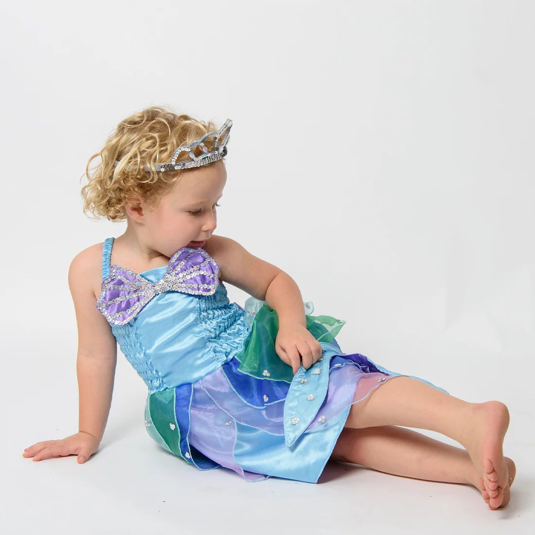 Childs Aqua Mermaid Dress - Image 4
