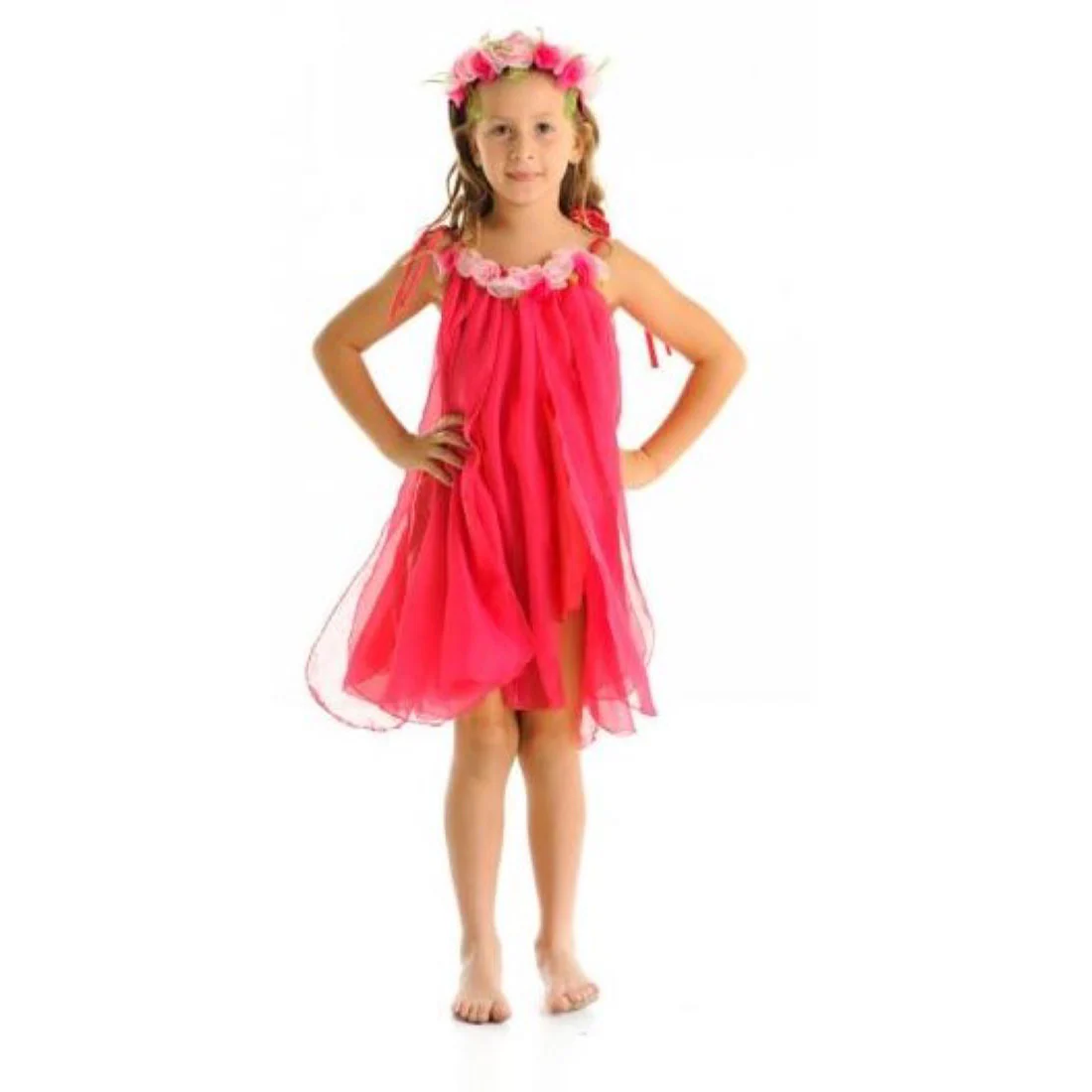 Hot Pink Waterlily Forest Fairy Dress Boho - Image 3