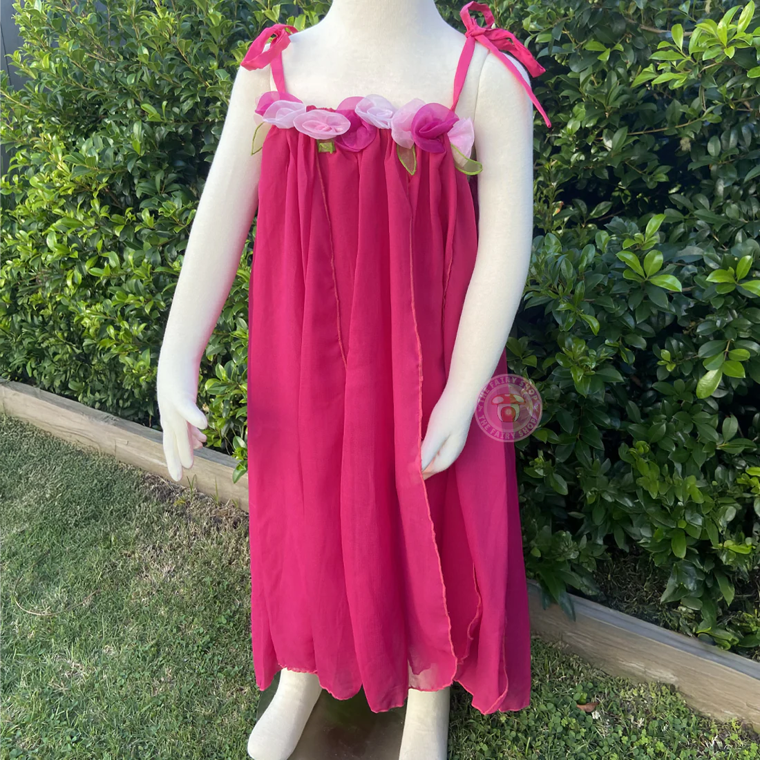 Hot Pink Waterlily Forest Fairy Dress Boho - Image 4