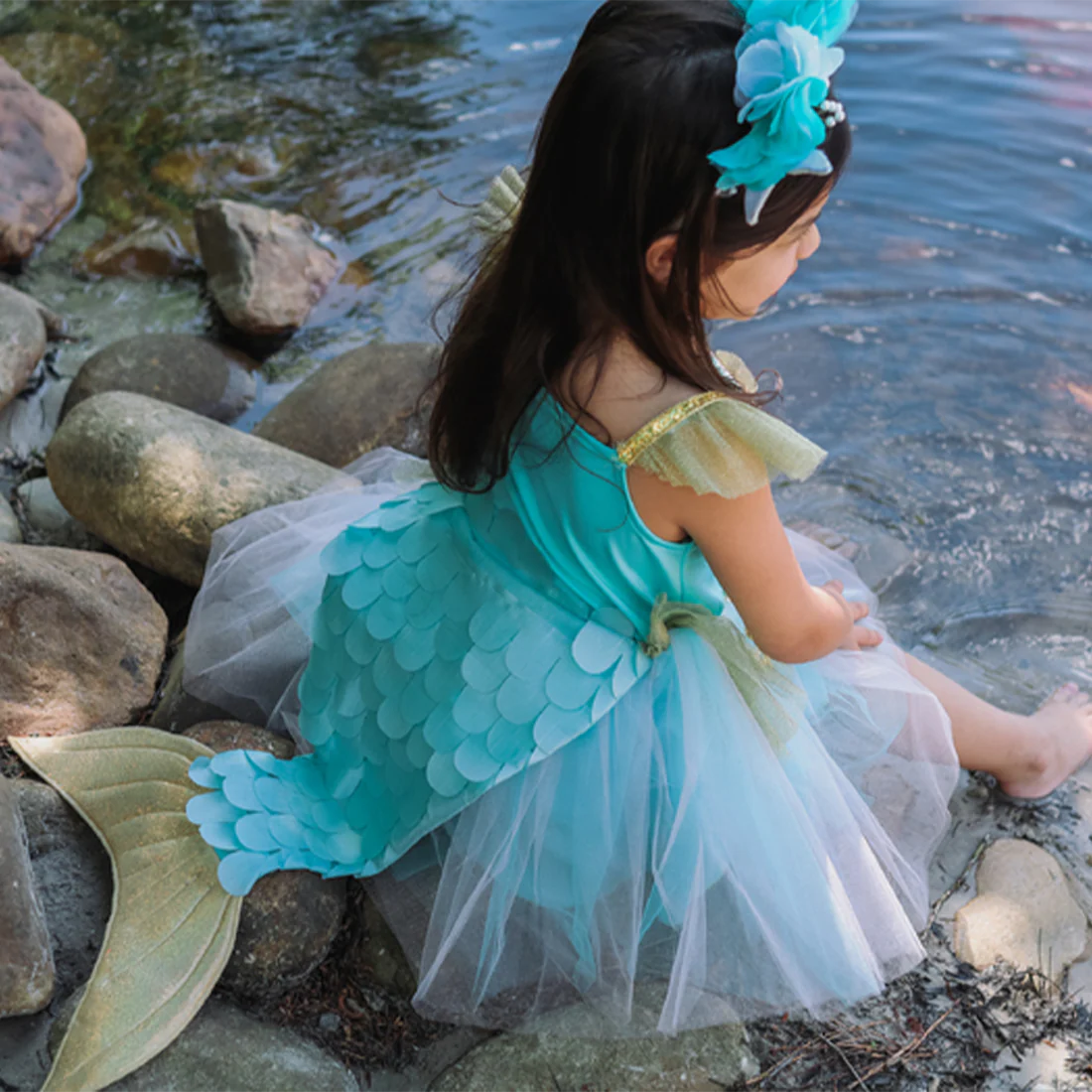 Mermalicious Mermaid Dress with Tail  Size 5-6 - Image 3