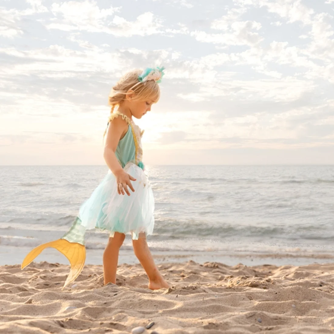 Mermalicious Mermaid Dress with Tail  Size 5-6 - Image 4