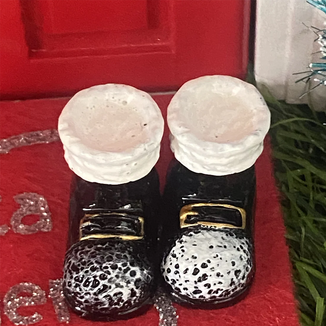 Miniature Red or Black Santa Claus Boots - Image 3