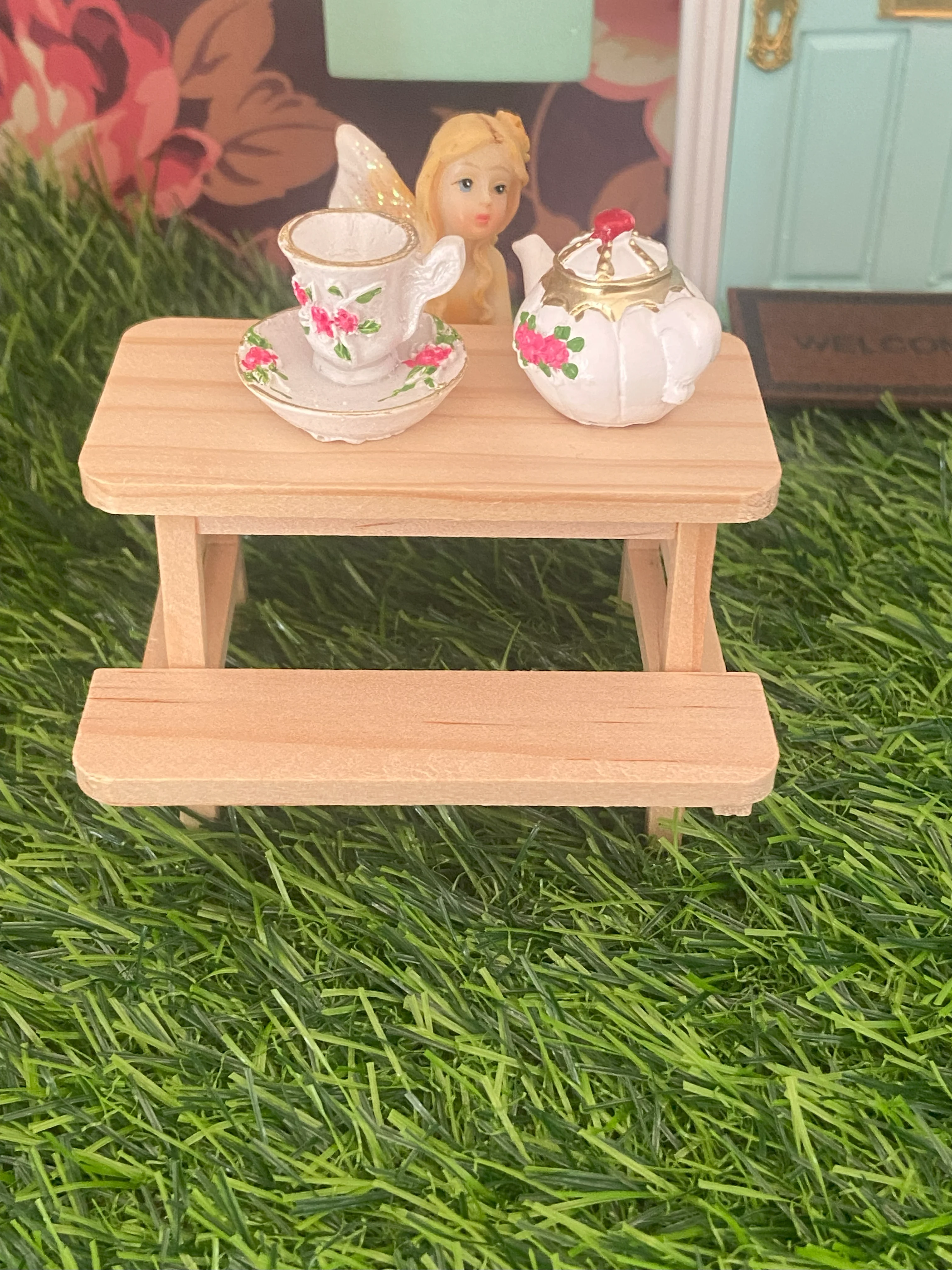 Miniature Wooden Picnic Table - Image 3