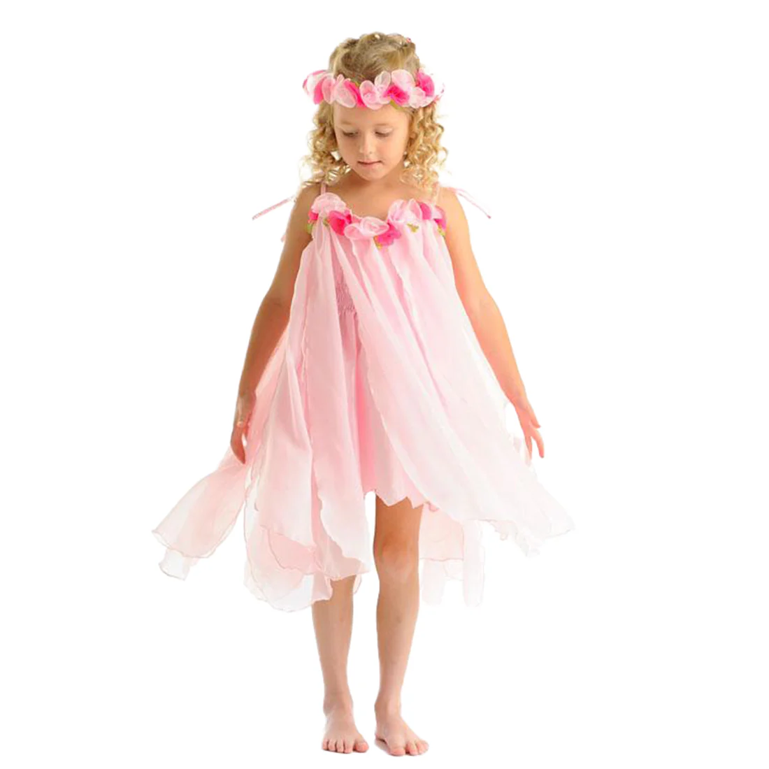 Pink Waterlily Forest Fairy Dress Boho Chic - Image 4