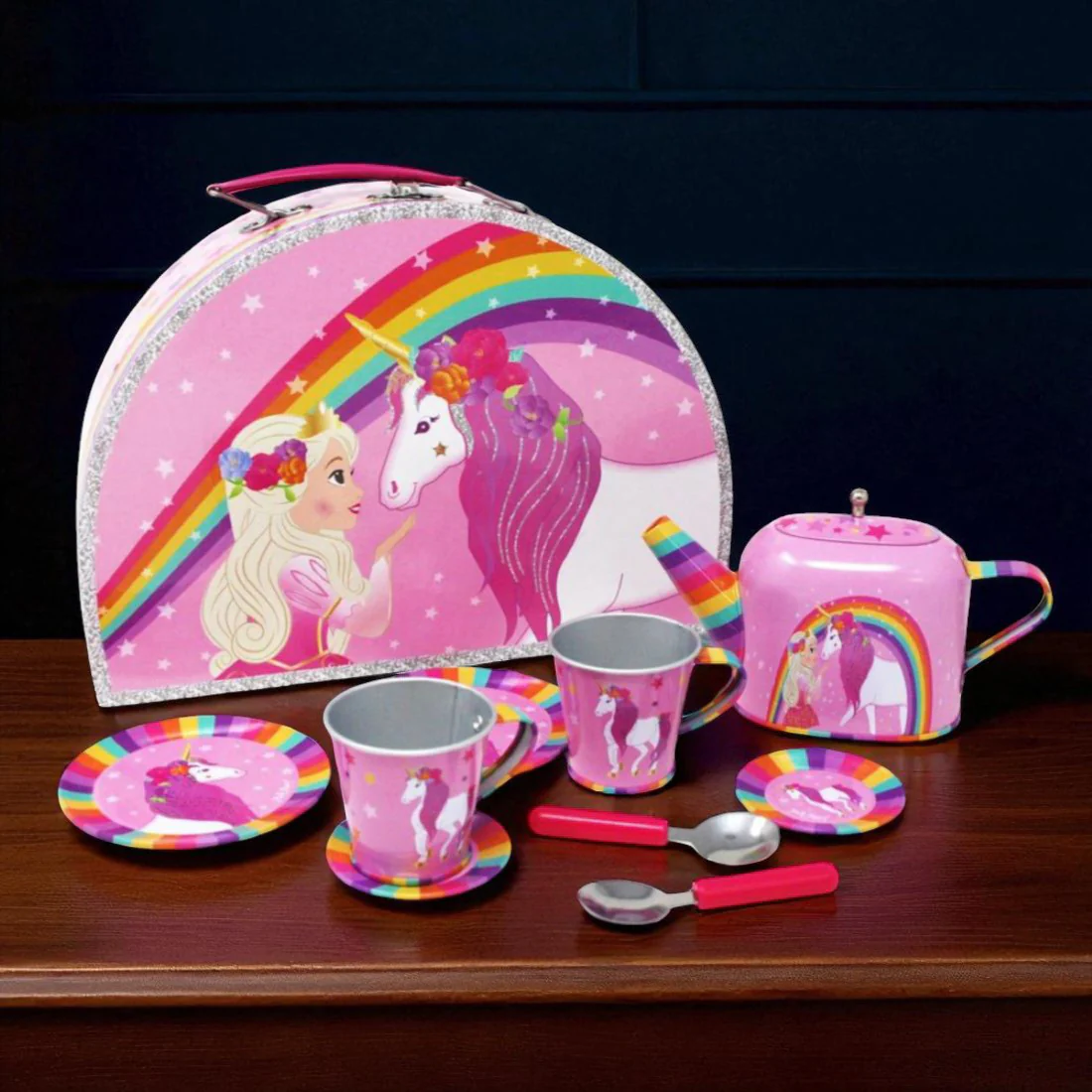 Princess & The Unicorn Tin Tea Set - Image 4