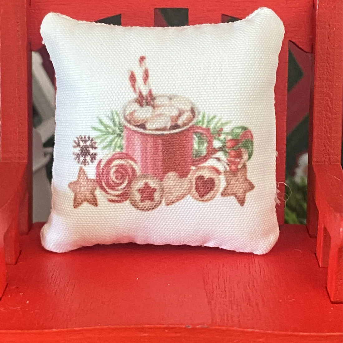 Red Christmas Fairy Rocking Chair and Cushion - Image 4