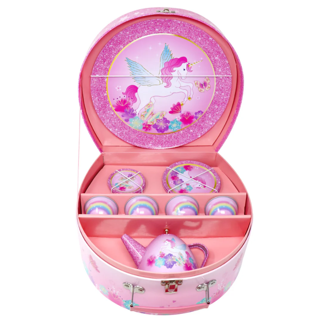 Unicorn Rainbow 15 Piece Tin Tea Set - Image 3